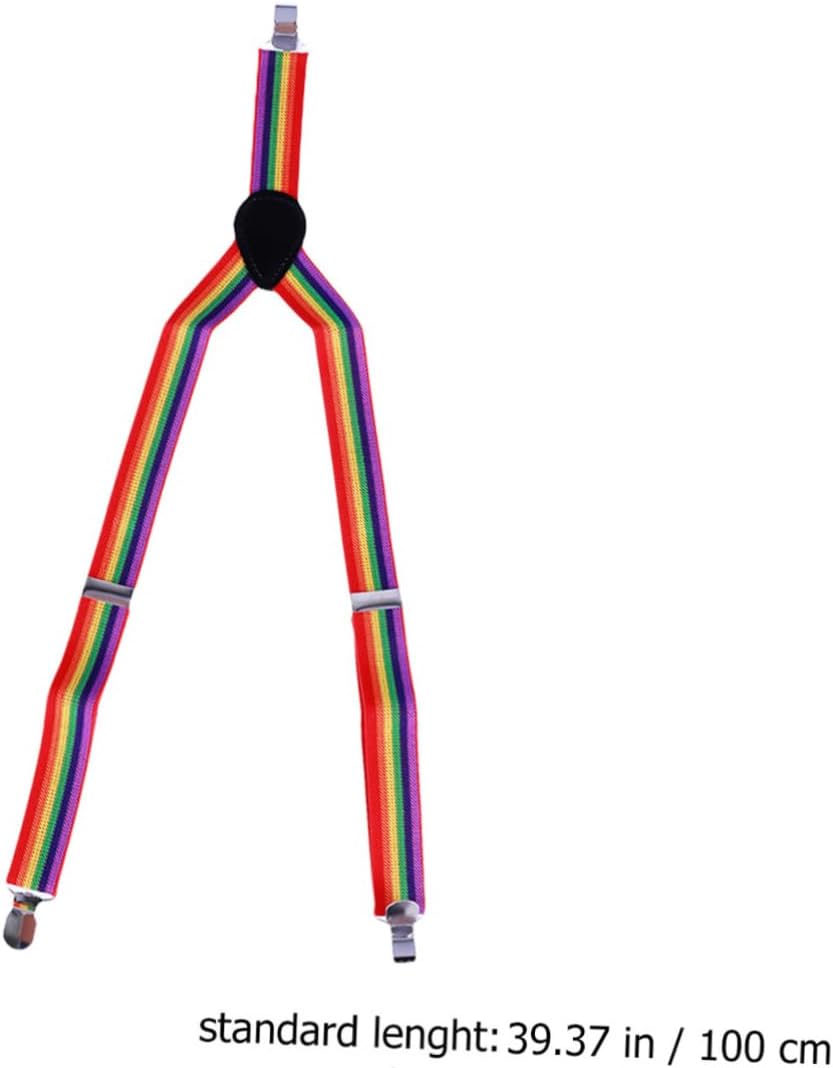 Boy Girl's Colorful Striped Suspenders Rainbow Strap Clips for Boys Girls for Parties Costumes