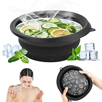 Face Ice Bath Bowl, Waschschüssel für Gesicht Eingebaute Eiswürfelschale Waschbecken, Silikon Gesicht Eiswanne, Faltbares Facial Ice Bath Bowl zur Schwellungen Linderung, Tragbare Gesichtsschüssel für