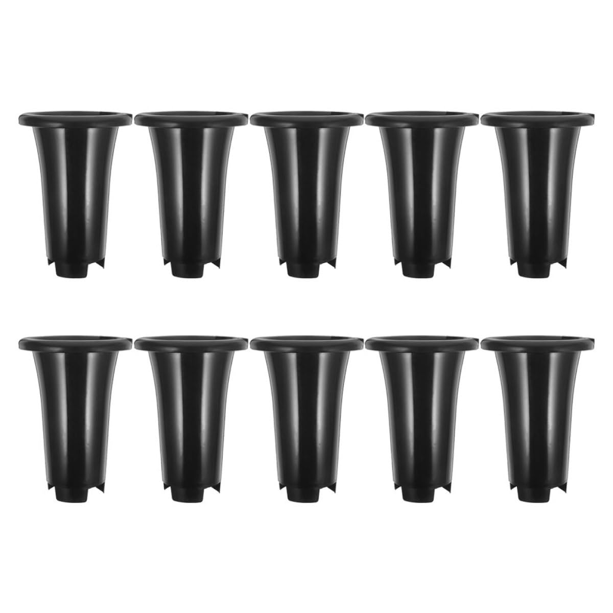 Sewroro Lot de 10 Pots de Pépinière à Orchidées Noirs Extra Grands Ronds en Plastique PP Épais et Respirant 159 MM Diamètre X 249 MM Hauteur pour Jardinage et Culture en Intérieur et
