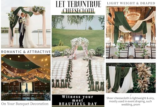 Sublimez vos tables de mariage ternes avec ce chemin de table vert 9m - 5