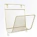 QZH Revistero Estantería Minimalista Moderna Estantería de Almacenamiento de Datos de periódicos Estante de revistas montado en la Pared Caja de revistas (Dorado, Talla única)