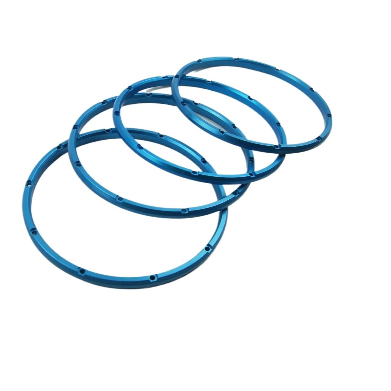4 sztuki felg aluminiowych Beadlocks kompatybilne z Rovan kompatybilne z KM kompatybilne z HPI Baja 5B SS 5T 5SC Buggy Truck (4 Blue Inside)