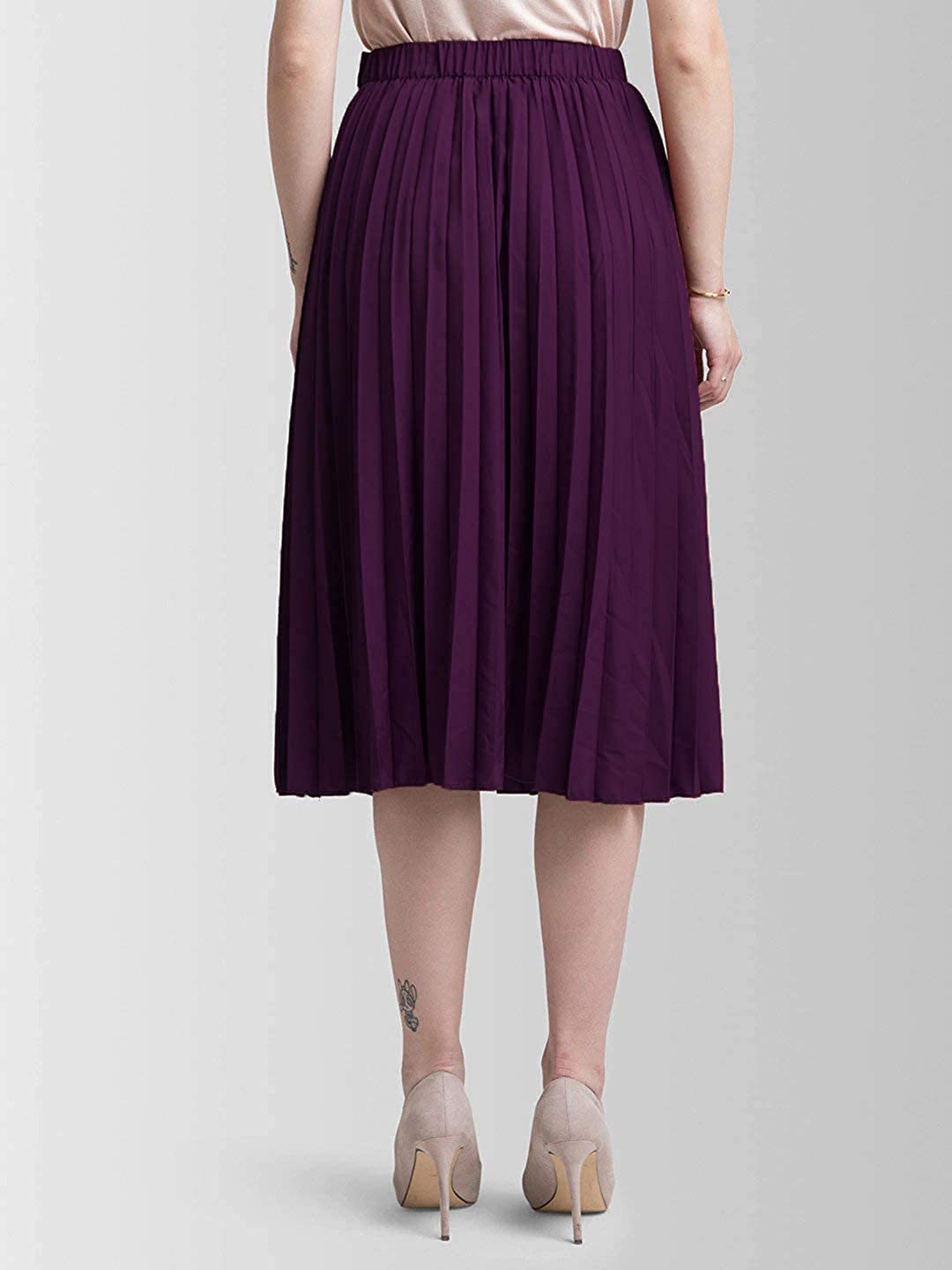 Gonna da donna in stile western, con motivo floreale, elegante gonna a pieghe per l'estate, lunghezza al ginocchio, lunghezza al ginocchio, gonna midi casual