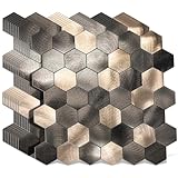 Matériau avancé de luxe : le fond de cuisine autocollant est fabriqué en aluminium et en poudre de pierre, matériau agréable, sans odeur, pas de décoloration, plus durable et plus solide que la colle plastique/gel pour carrelage de cuisine.