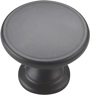Richelieu Hardware BP88190 Marseille Collection 1 3/4-inch (45 mm) Black Transitional Cabinet and Drawer Knob for Kitchen, Bathroom, and Furniture