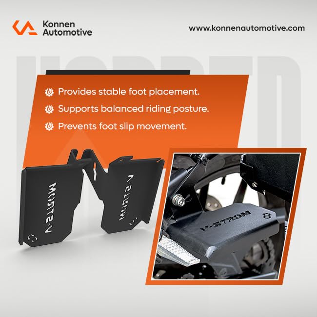 Image of Pillion Footrest Compatible With Suzuki V-strom 250 (Black) (Pair of 1)