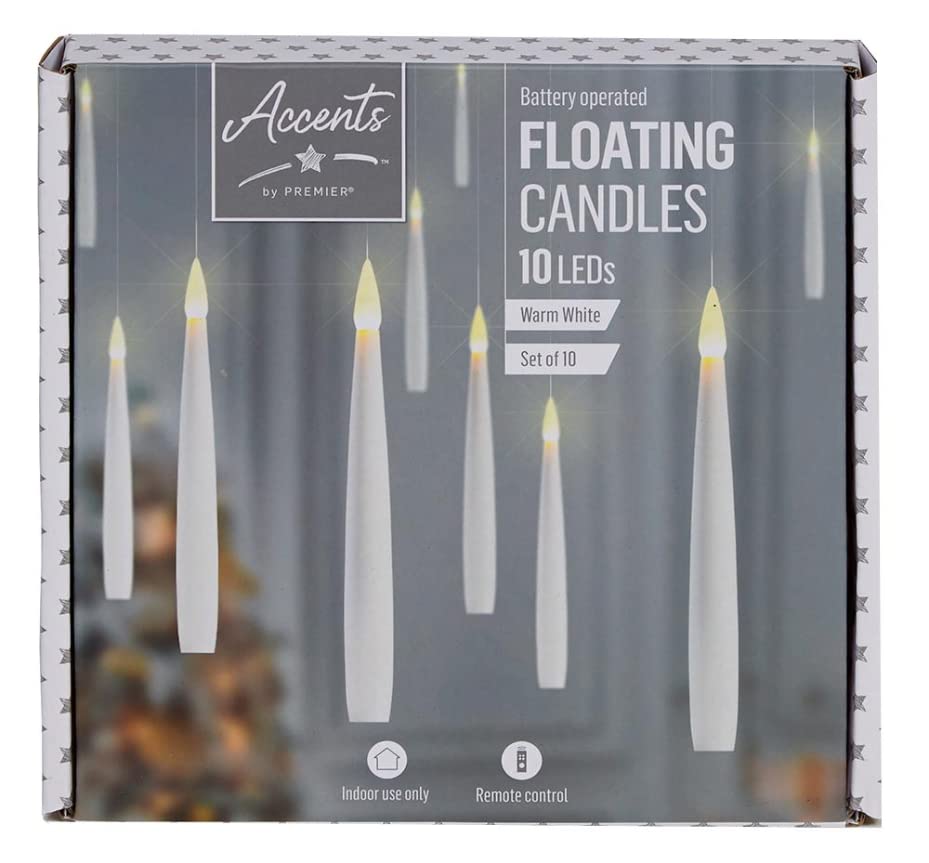 RARAION - 15cm Flickerbright Floating Candles with Timer - Pack of 10