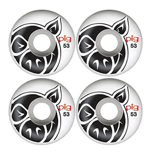 Lordofbrands Pig Head Natural 53mm Monopatín Skate Skateboard Wheels Ruedas (Set 4)