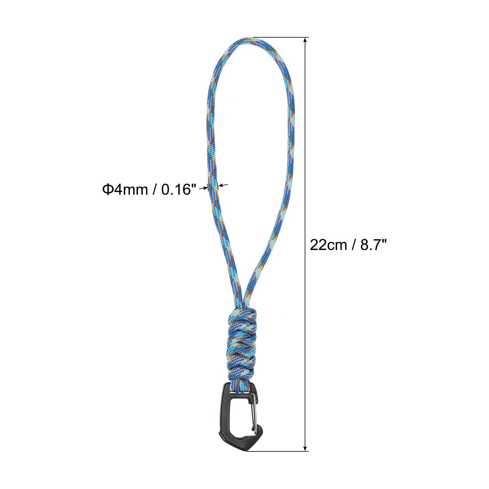 PATIKIL Badge Lanyard 8.6 Inch, Necklace Keychain Cord Metal Clasp Hook Ring Strap for Keys Whistle ID Card Badge Holder Camo Blue - Image 2