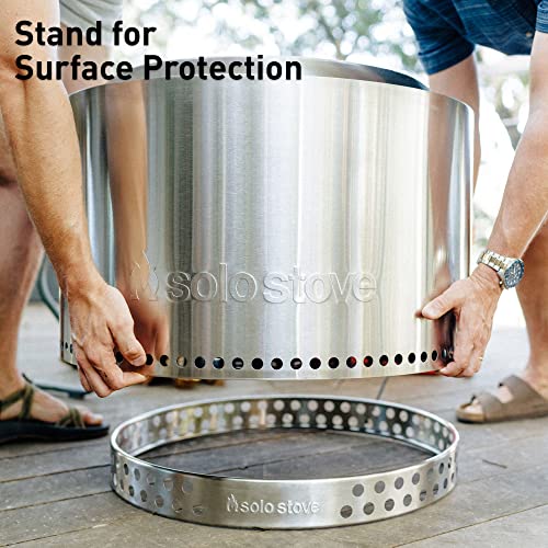 Image of Solo Stove Yukon Big Yard Bundle 2.0 | Incl. Yukon Smokeless Fire Pit with Stand, Shelter, Shield, Portable for Wood Burning, Removable Ash Pan, Stainless Steel, H: 19.8in x Dia: 27in, 50.85lbs