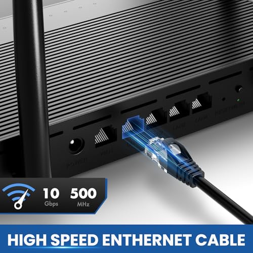 Ultra Clarity Cables Cat6 Ethernet Cable, 6 Feet (2 Pack) LAN, utp Cat 6, RJ45, Network Cord, Patch, Internet Cable - 6 ft - Black by Ultra Clarity Cables - Image 2