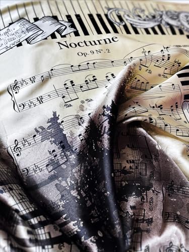 Square Music Scarf: Frederic Chopin Nocturne Op. 9 No. 2 Design, Classical Music Scarf, Piano Music Accessory, Music Lover Gift, Headscarf4