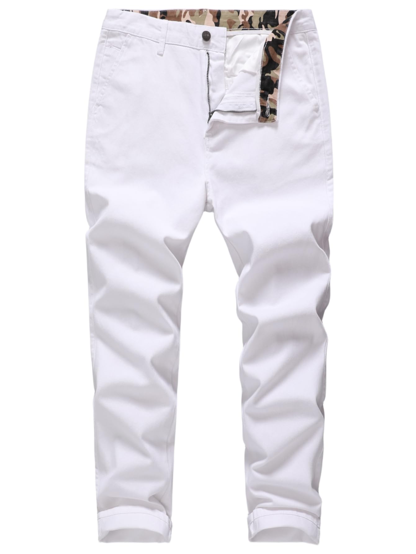 MZNBURAM Men's Classic-Fit Straight Casual Fashion Non