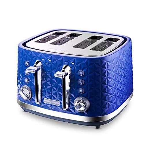 Slow Time Shop 4 Slice Toaster, 1.4" Extra Ancho for tostar con recalentamiento, Descongelar, Función Cancelar, 7 Ajustes de Sombra de Pan, Pan, Inglés Magdalenas, rosquillas, Azul