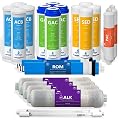 Express Water – 2 Year Reverse Osmosis System Filter Set – 22 Filters with 50 GPD RO Membrane, Carbon GAC ACB PAC, Sediment SED, Alkaline, and UV Filters – 10 inch Size Replacement Water Filters…