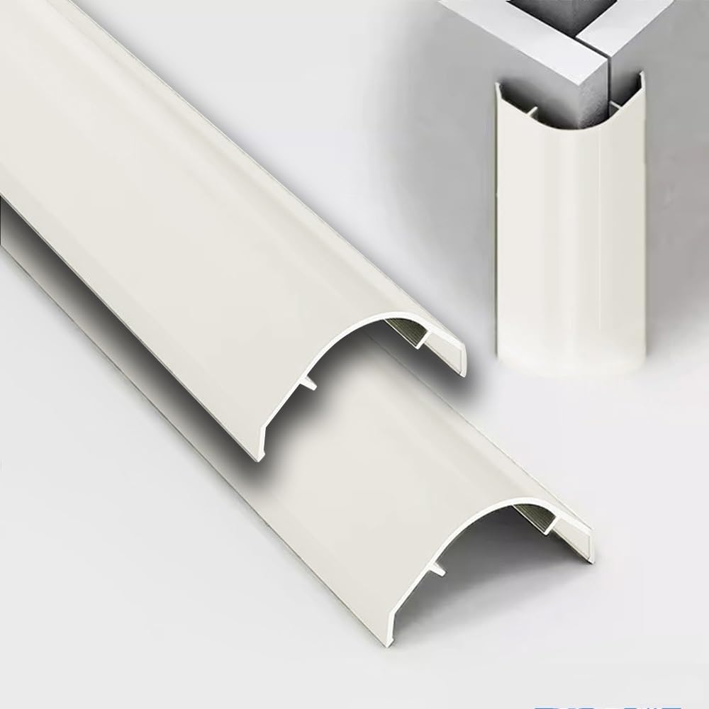 Aluminiowe listwy ochronne na krawędzie ścienne, antykolizyjne, zaokrąglone wykończenie do drzwi, okien, mebli, 2 szt., kość słoniowa, 2 szt