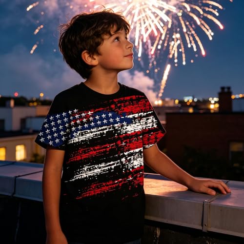 Image of Hgvoetty Boys Girls Graphic T-Shirts Kid 3D Casual Tops Tees for 6-16 Years