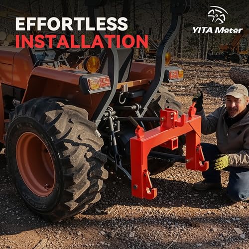 Image of YITAMOTOR 3 Point Quick Hitch for Category 1 Tractor, 3000 lbs 3-Pt Attachment with 2 inch Receiver Trailer Hitch Adaptation with 5 Level Adjustable Bolt