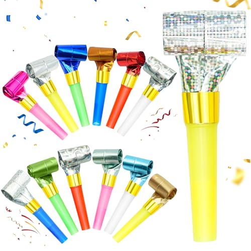 XIANGLONGY Partytröten 25 Stück Kunststoff Pfeifen für Kindergeburtstag