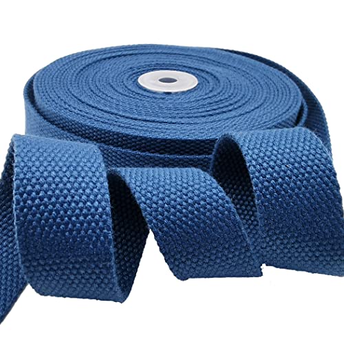 Heavy Cotton Webbing 1 Inch Wide 10 Yard Polyester Cotton Webbing Strap for Webbing Bag Handles, Bag Strap,Tote Bag Webbing?Cloth Belt,Making Outdoor Supplies (Navy Blue)