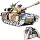 1:18 RC Panzer M60, 2.4GHz Ferngesteuert Panzer mit Schussfunktion, WW2 Militär Erdiges Gelb, Ferngesteuertes Militärfahrzeug mit Metallketten, Rauch, Licht, Sound, für Kinder ab 6