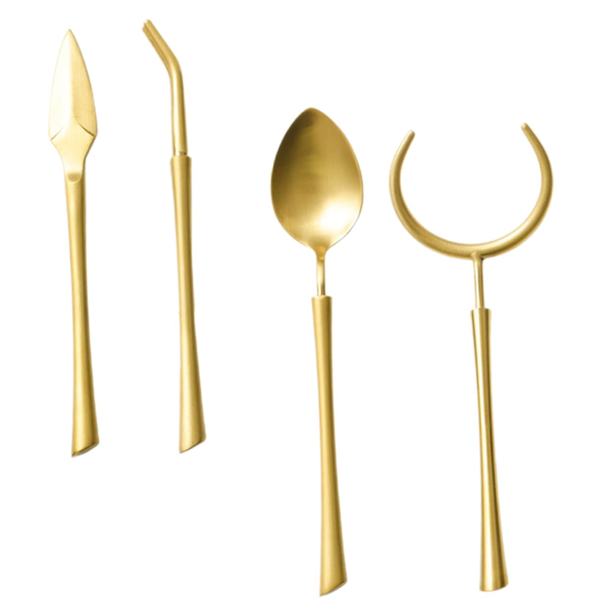 COLLBATH Stylish 4pc Tea Ceremony Set Gong Fu Tea Utensils for Tea Party Stainless Steel Tea Accessories Tea Leaf Tools for Home Restaurant