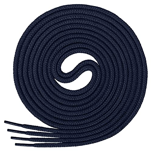 Di Ficchiano runde Schnürsenkel, Rundsenkel aus 100% Baumwolle, reißfest, Farbe: Dunkelblau, Länge: 80 cm, ø 3-4 mm Cover