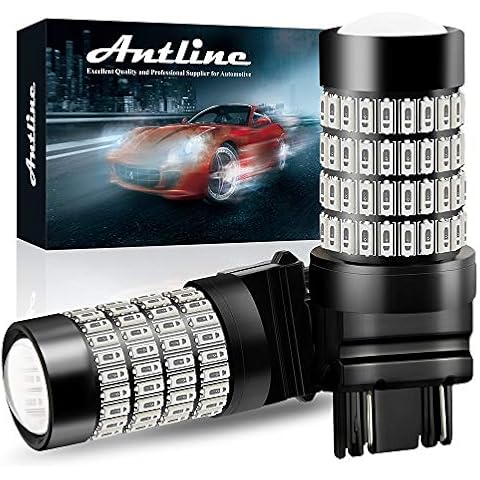 3157 LED Bulbs, ANTLINE Super Bright 4014 102-SMD 3056 3156 3057 3157K 4157 LED Bulbs with Projector Replacement for Brake Tail Lights, Turn Signal Lights, Parking Lights, Brilliant Red(Pack of 2) Cover