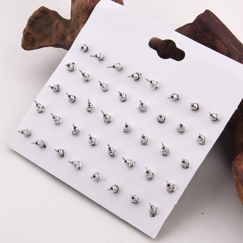 Image of 20 Pairs Stud Earrings Crystal Pearl Earring Set Ear Stud Earring for Women
