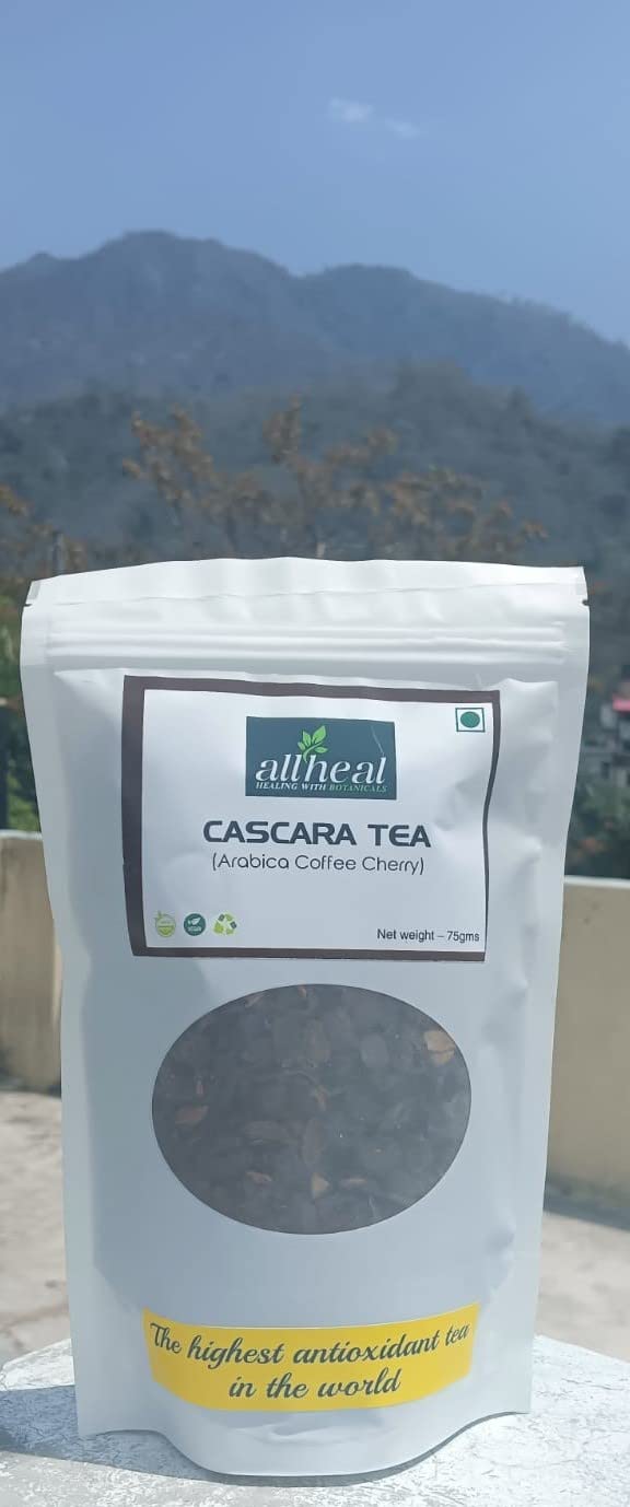 Allheal CASCARA TEA (ARABICA COFFEE CHERRY) (75 grams) | Super-tea | Brain-tea | Highest antioxidant tea in the planet | Immunity tea | Anti-inflammatory tea | Tea for good mood and sleep | Tea for healthier skin and smoother, shinier hair |-image-42