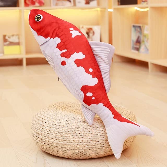 GenericAEPRO - Mon Lapinou Koi Plush Тоуs Stuffed Soft Fish Ԁoll Soft Koi Pillow Plush Goldfish Cushion Cat's Тоуs (A 140cm)