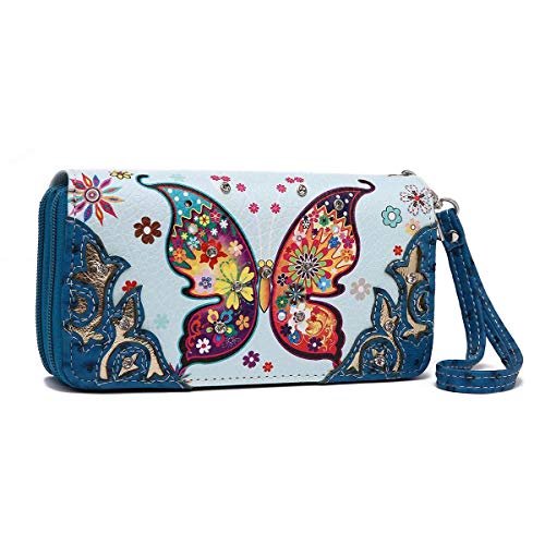 Colorful Butterfly Spring Western Style Fashion Purse Women Wristlets Wallet2