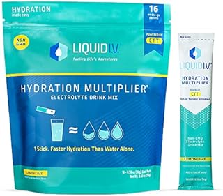 Liquid I.V. Hydration Multiplier - Lemon Lime - Hydration Powder Packets | Electrolyte Drink Mix | Easy Open Single-Serving Stick | Non-GMO | 16 Stick