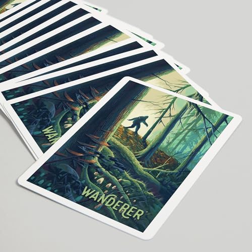 Lantern Press Wanderer, Bigfoot in Forest, 52 naipes póker miniatura 5
