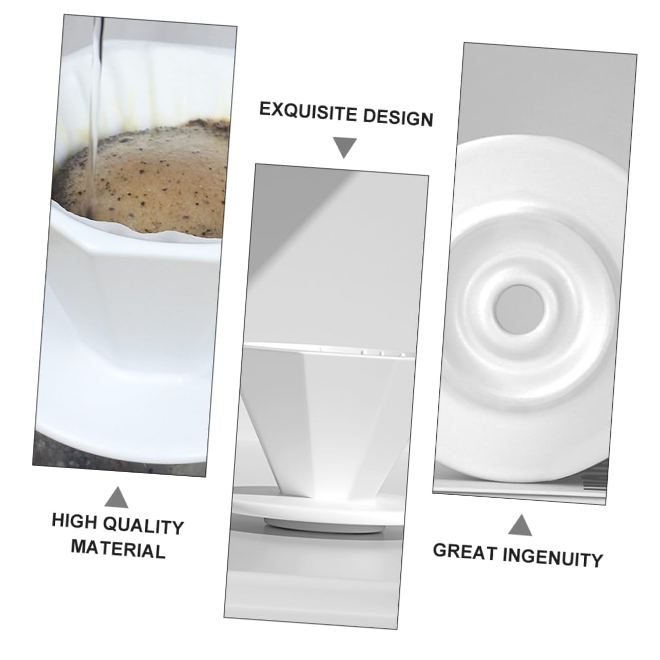 Manueller Kaffeefilter aus Keramik Weiß Leicht und Tragbar Feine Filterung für Kaffeezubereitung zu Hause