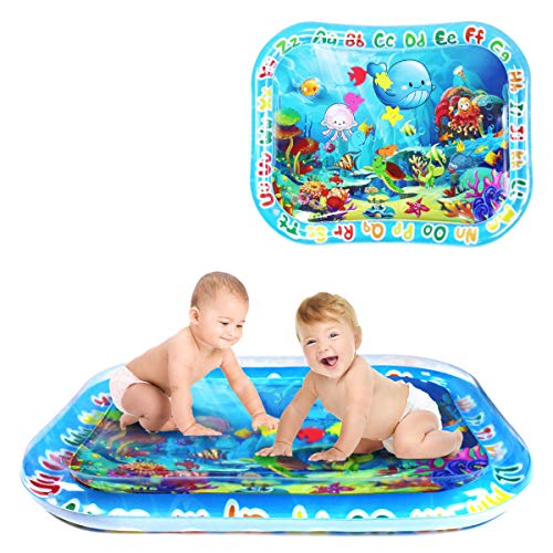 SUNSHINEMALL XXL Wassermatte Baby Bpa Frei Großes 95x76cm Wasserspielmatte Baby Wasser Spielmatte Sensorik Spielzeug Krabbelmatte Baby 3 6 9 Monate Tummy Time Toys Water Mat