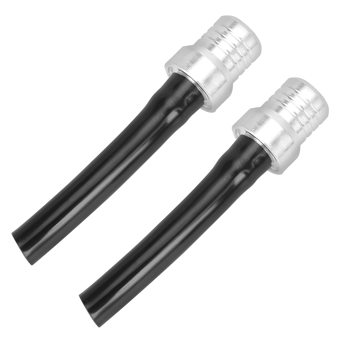 2PCS Motorcycle Breather Hose Gas Fuel Tank Cap, CNC One Way Fuel Oil Tank Valve Vent Tube with Aluminum Cap, Motocross Accessories, Universal for ATV Off-Road Motorcycle (Silver)