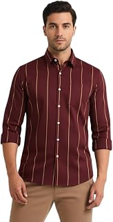 Yellow Dash Mens Casual N Formal Single Pocket Striped Shirt Price In India