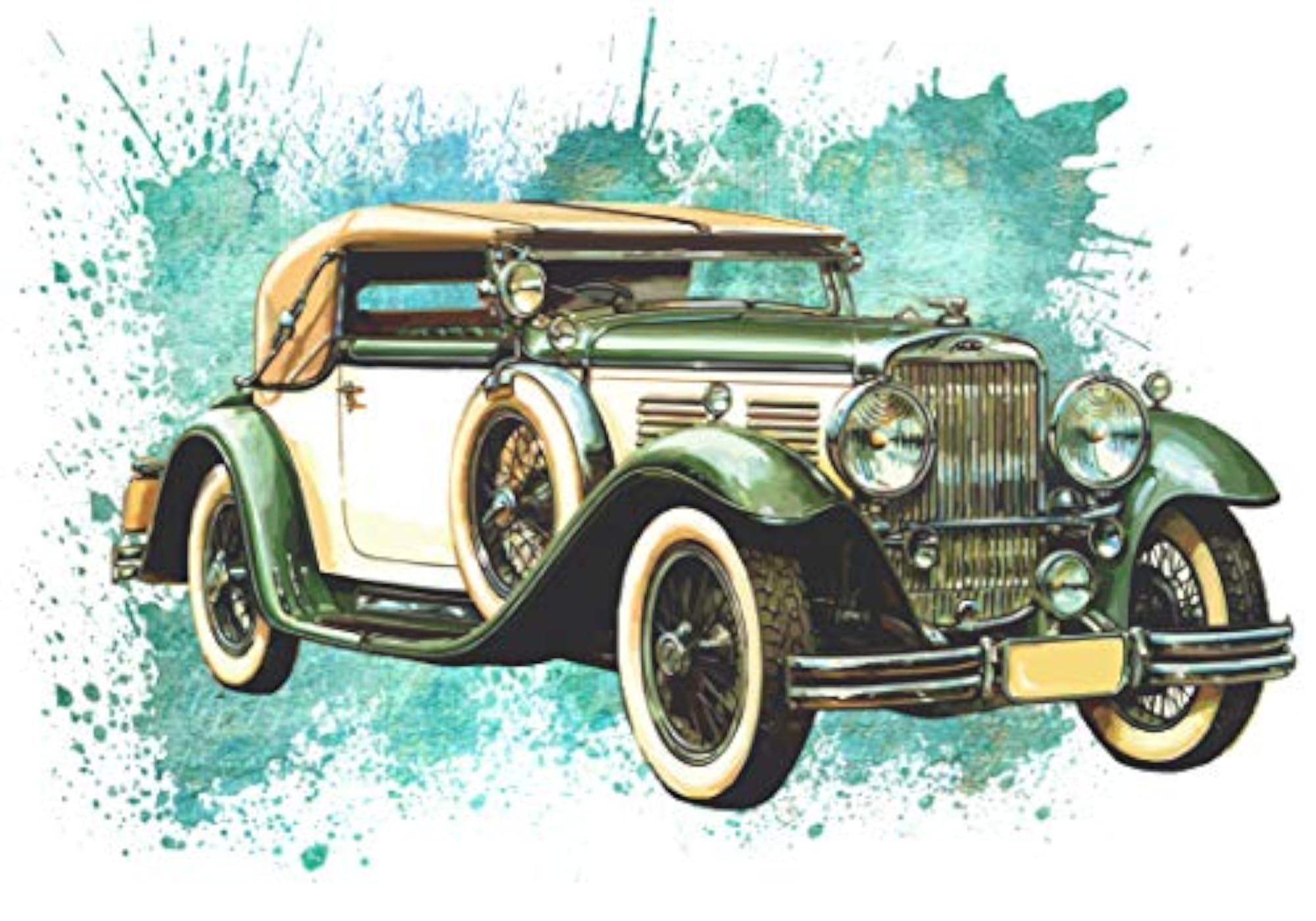 Vinyl Vehicles Wall Sticker, Blue Green