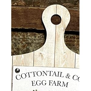 Primitives Supplies for Country Farmhouse Rustic Cottontail Egg Farm Cutting Board Spring Easter Sign for Home Easter Holiday Decor
