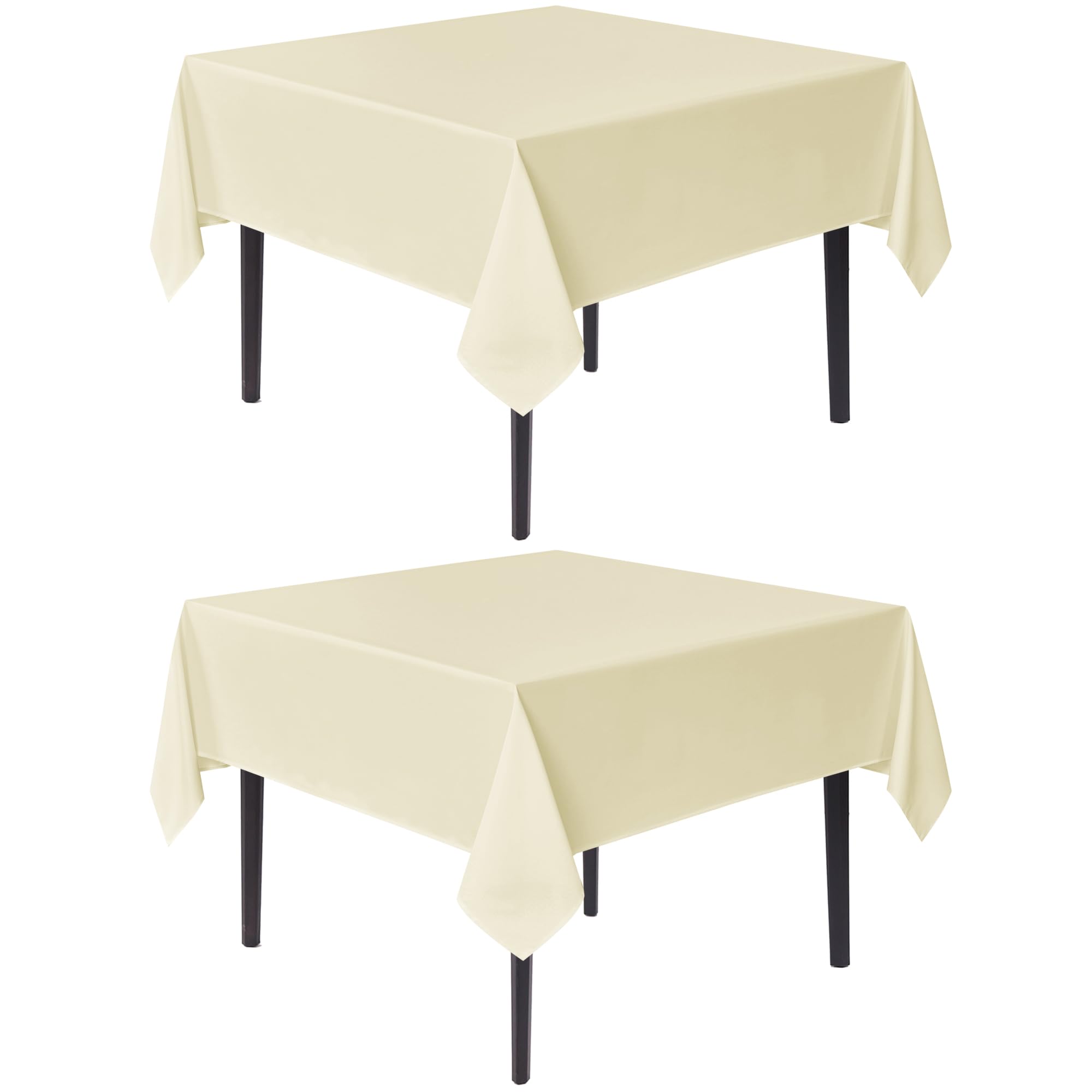 Photo 1 of sancua Square Tablecloths 54x54 Inch Beige Fabric Table Cloth, 2 Pack