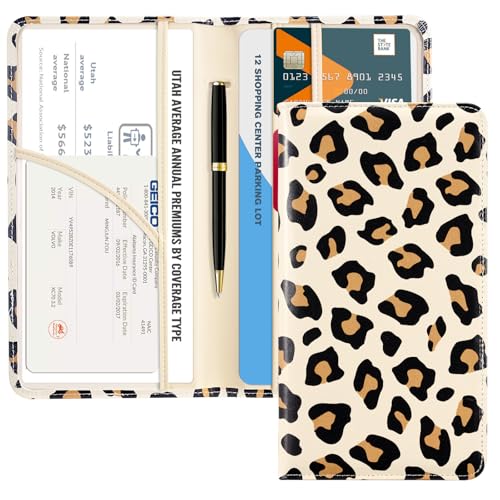 Image of CoBak Car Registration and Insurance Holder | Vehicle Glove Box Organizer, Auto Truck Compartment Document Case with Magnetic Closure for Insurance & Driver License