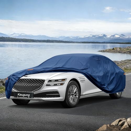 Image of Kaugung Custom Fit Sedan Car Cover for Hyundai Genesis G80 (2017-2026), Heavy Duty Waterproof All Weather Outdoor Protection, Breathable Full Exterior Cover with Vent, Rain Sun Snow UV Proof