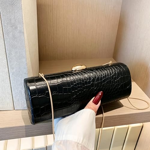 Image of Women Vegan Leather Evening Handbag Crocodile Pattern Handle Clutch Purse Cross Body Envelope Bag