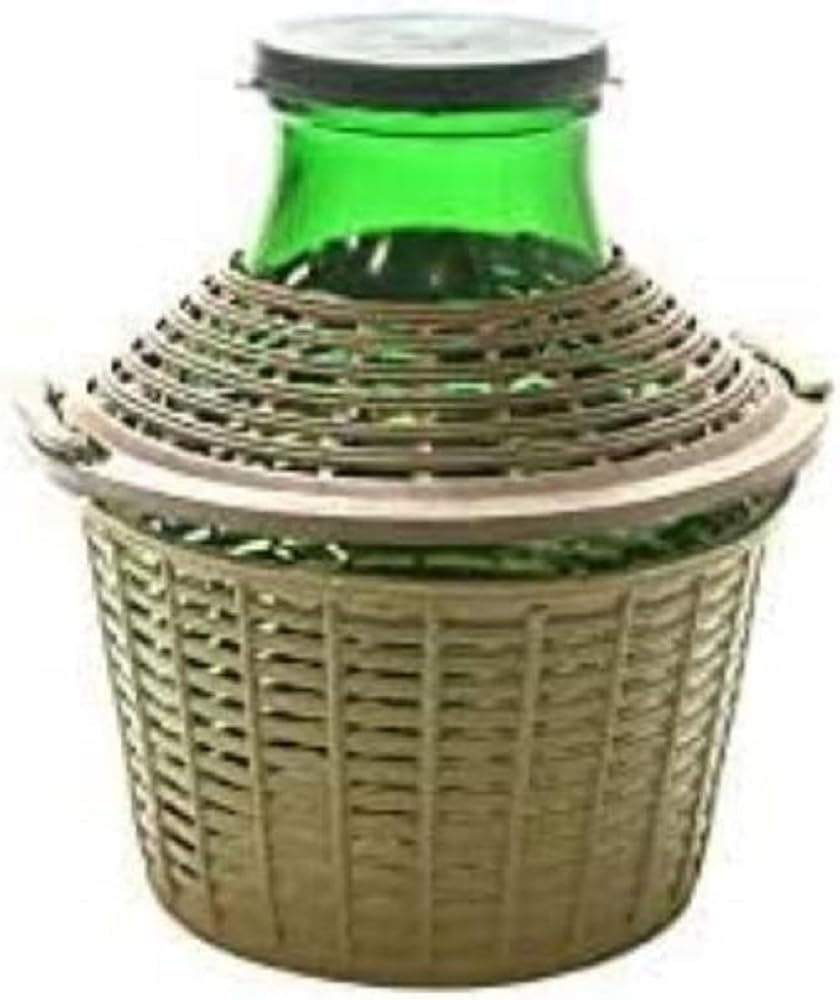 Home 1900120 Damigiana Vetro Bocca Larga Cestello Plastica 20 Litri