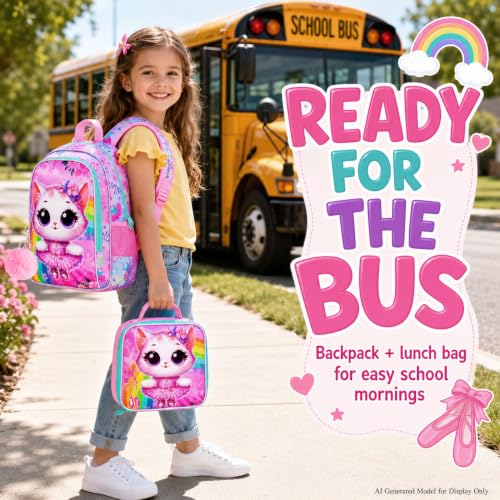 Image of WZLVO 3PCS Kids Backpack for Girls, Unicorn Dinosaur Animal Prechool Elementary Kindergarten School Bookbag with Lunch Box