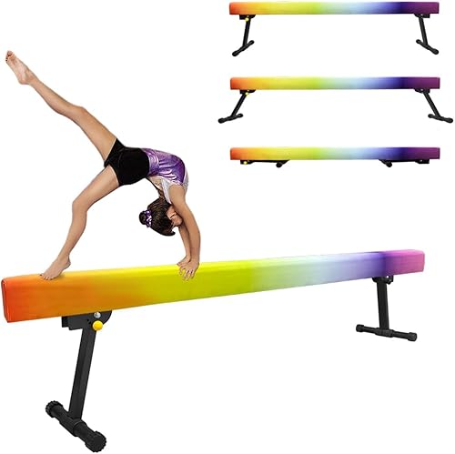 Viga de equilibrio de gimnasia ajustable y plegable, haz de gimnasia de nivel alto y bajo de 6 pies, no requiere herramientas, equipo de gimnasio disponible en Yaxa Peru