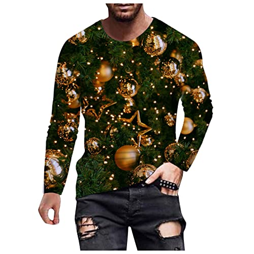 Fashion Men s Christmas T-Shirt Outdoor Casual Long Sleeve Sweatshirts Shirts Street Fashion Tee Shirt Top