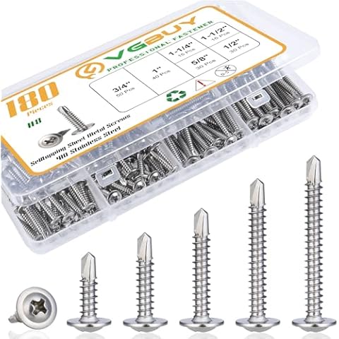 VGBUY 180pcs #8 Self Tapping Screws Cover