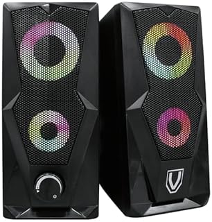 Khudadad RGB Dual Gaming Speakers Vantage Siren+ Elite, Stereo Volume Control with RGB Light USB Powered Gaming Speakers for PC/Laptops/Desktops/Phone/Ipad/Game Machine/Computer
